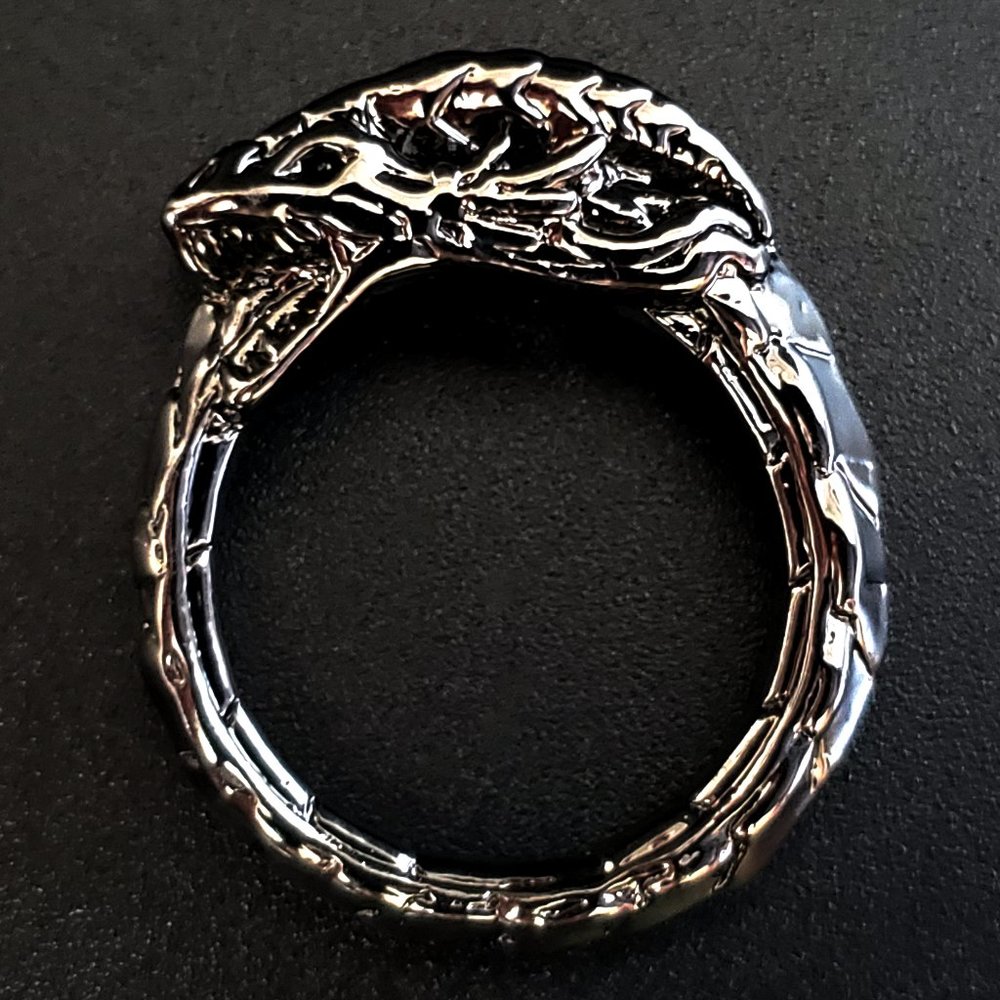 Ouroboros Snake Serpent Ring - Gunmetal Pewter